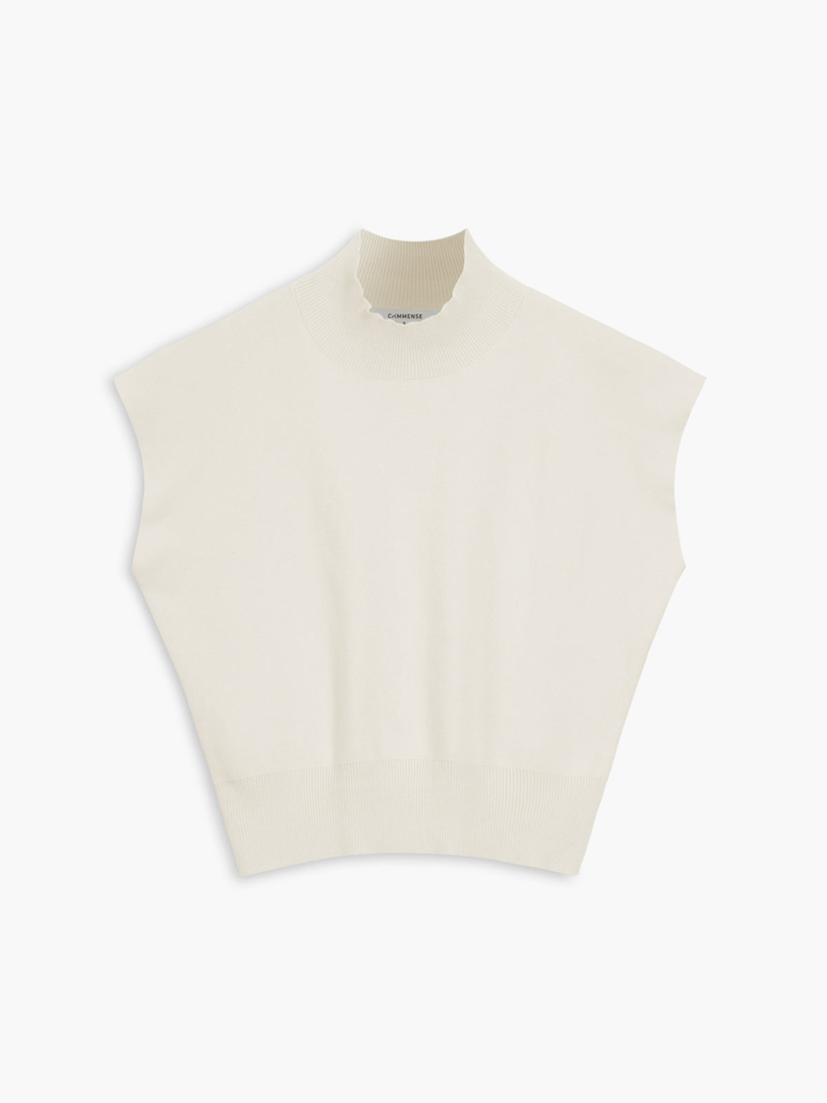 Mona | Women’s Mock Neck Knit Vest with Cap-Sleeve