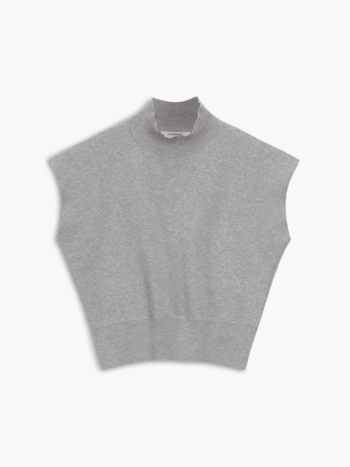 Mona | Women’s Mock Neck Knit Vest with Cap-Sleeve