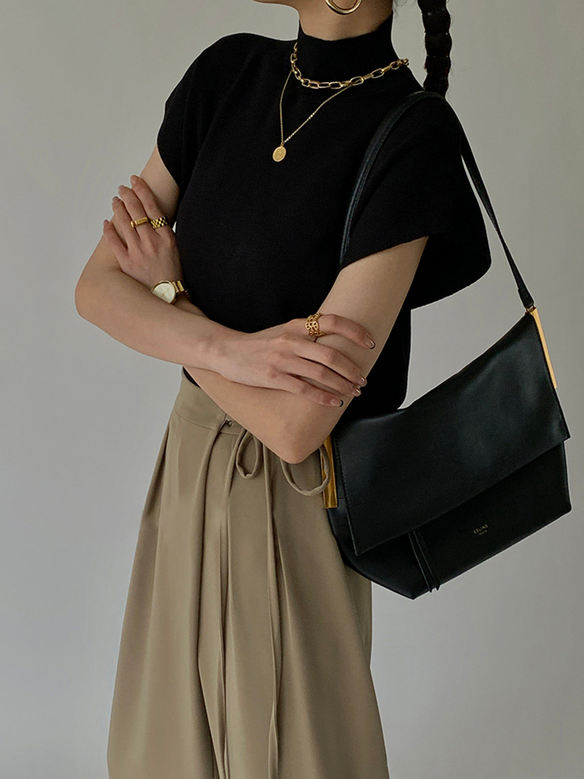 Mona | Women’s Mock Neck Knit Vest with Cap-Sleeve