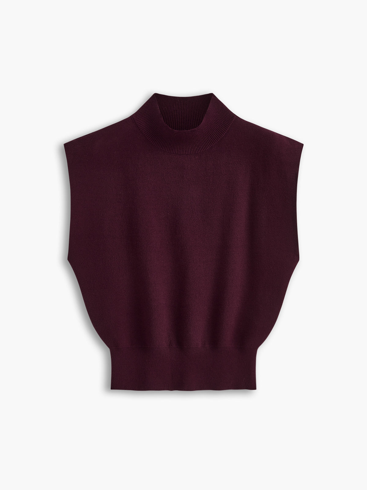 Mona | Women’s Mock Neck Knit Vest with Cap-Sleeve