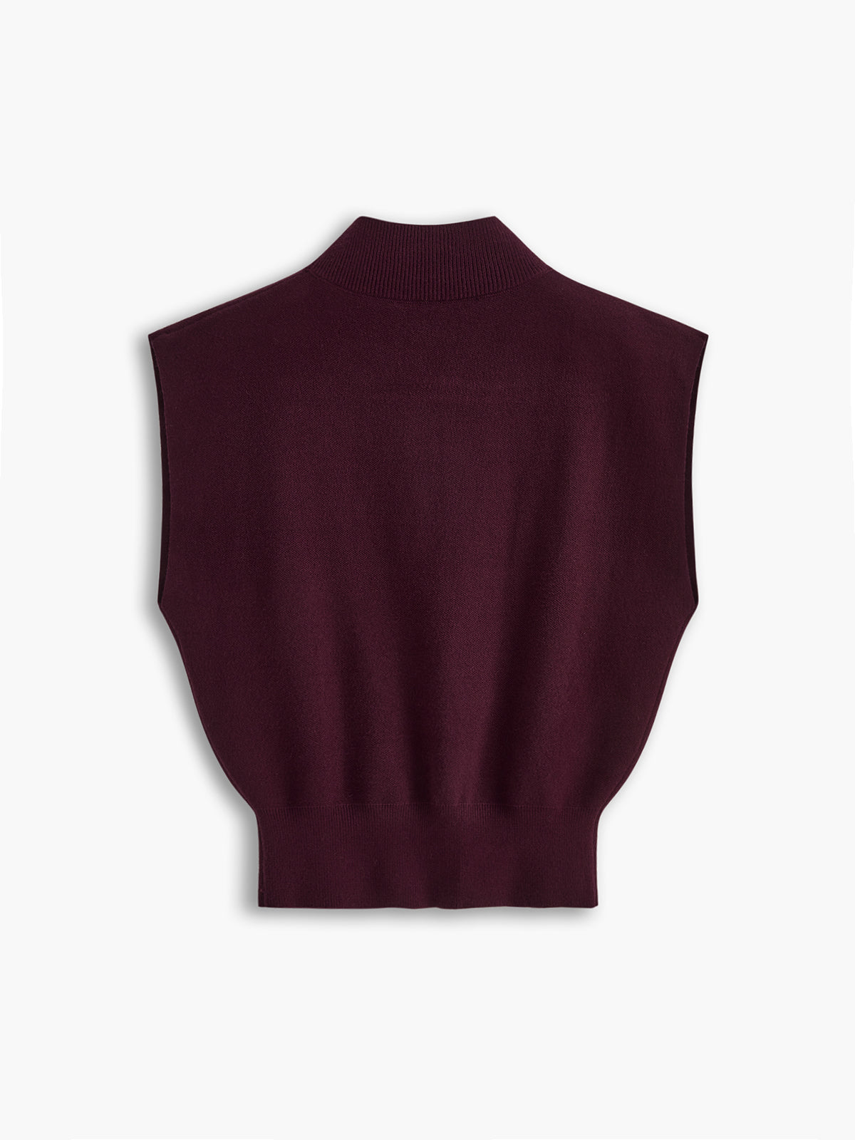 Mona | Women’s Mock Neck Knit Vest with Cap-Sleeve