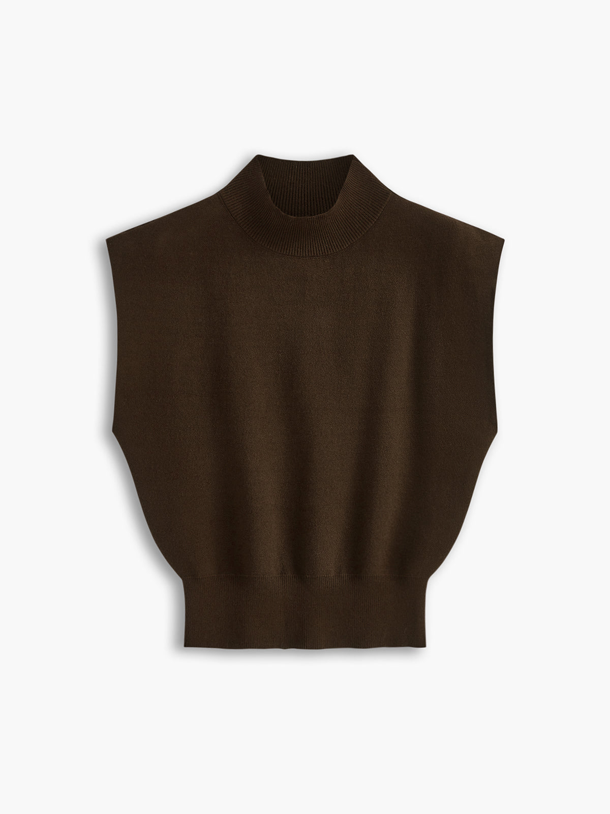 Mona | Women’s Mock Neck Knit Vest with Cap-Sleeve