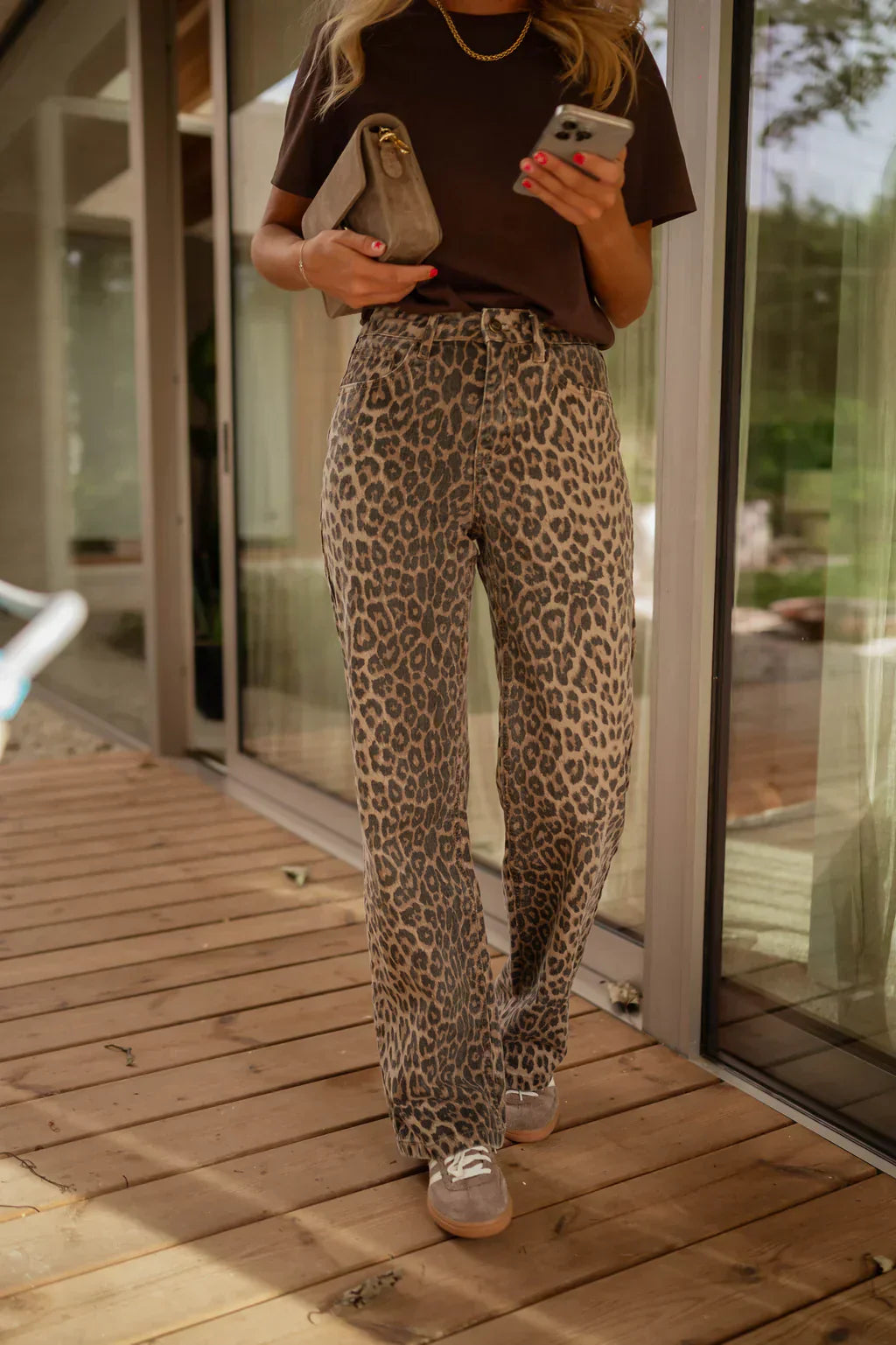 Lexi | Women’s Leopard Print Trousers with Flare