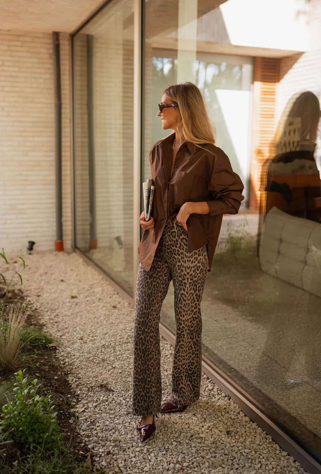 Lexi | Women’s Leopard Print Trousers with Flare