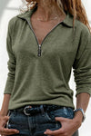 Leona | Women's Half Zip Long Sleeve Sweater