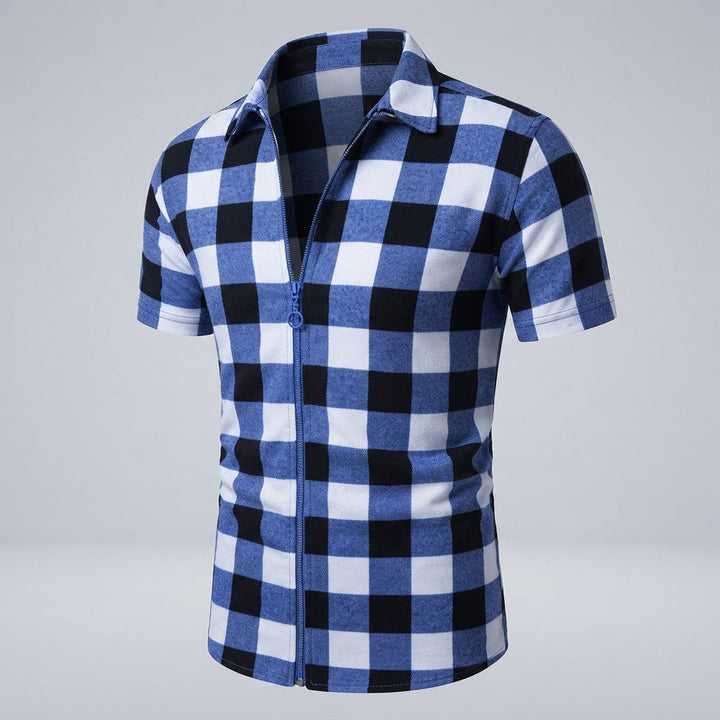 Liam Parker | Plaid Zip Shirt For Men