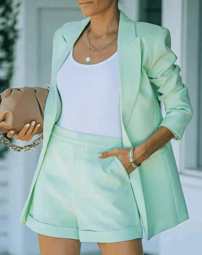 Cara | Women’s Blazer Shorts Set with Longline
