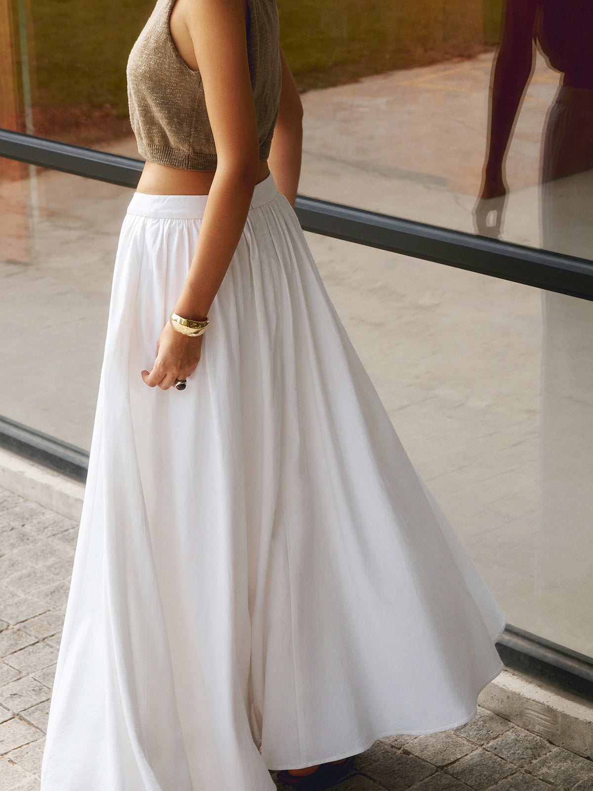 Nora | Women’s High Waist Maxi Skirt with Pleats