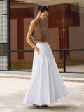 Nora | Women’s High Waist Maxi Skirt with Pleats