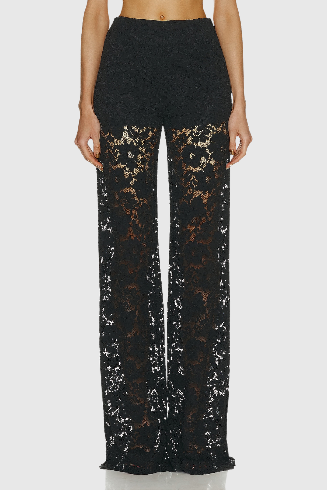 Long Sleeve Lace Blazer and Wide-Leg Trousers Two-Piece Suit Set