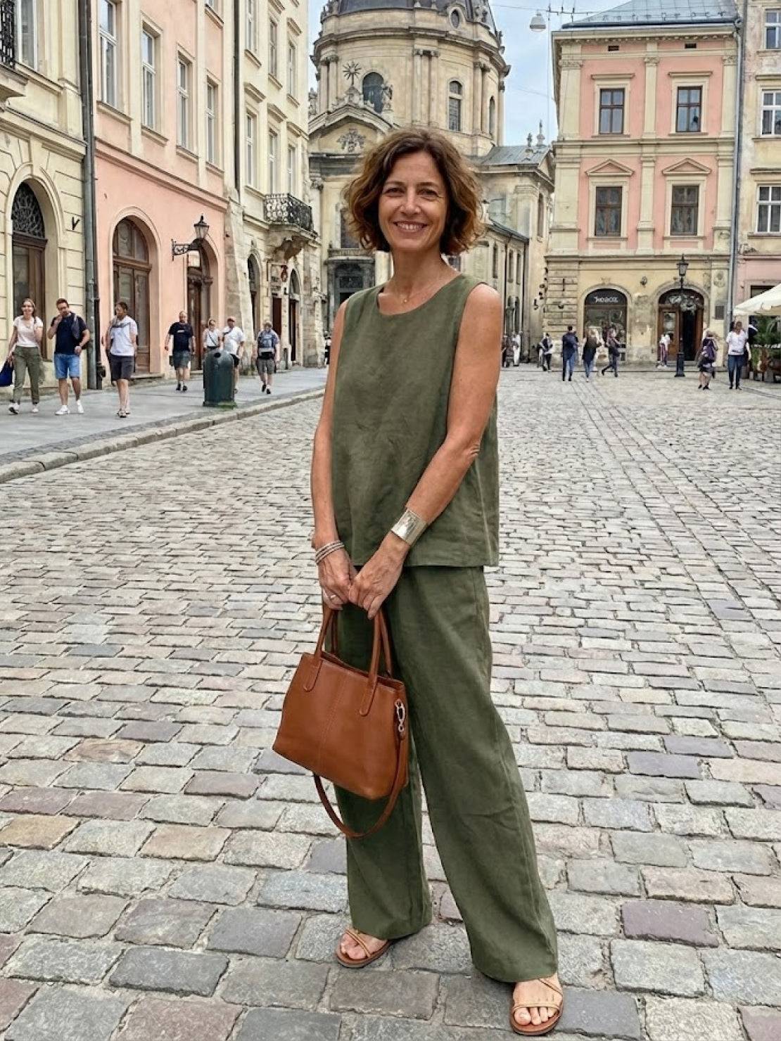 Sage | Women’s Sleeveless Top with Wide-Leg Pants Two-Piece