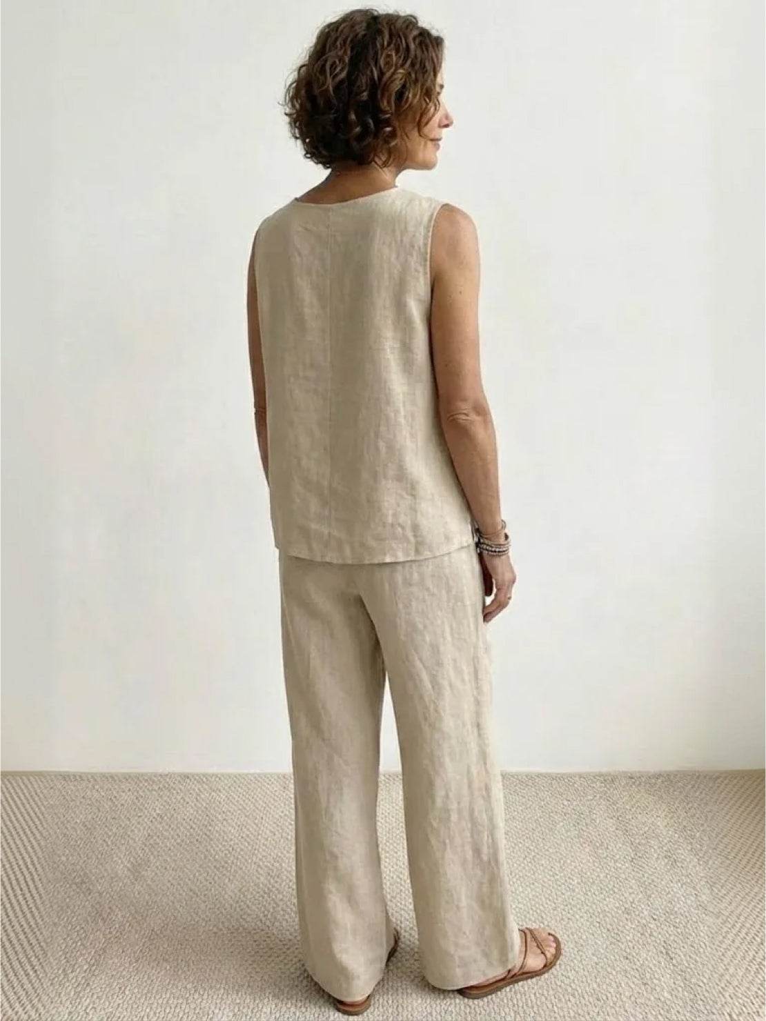 Sage | Women’s Sleeveless Top with Wide-Leg Pants Two-Piece