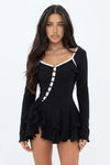 Lucy Hughes | Ruffle V-Neck Mini Dress For Women