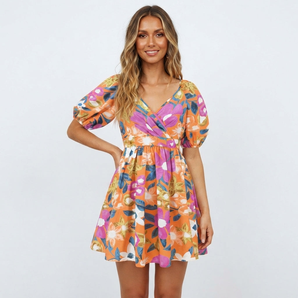 Lucy Parker | Floral V-Neck Summer Dress For Women