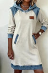 Lydia | Women's Contrast Hooded Midi Dress