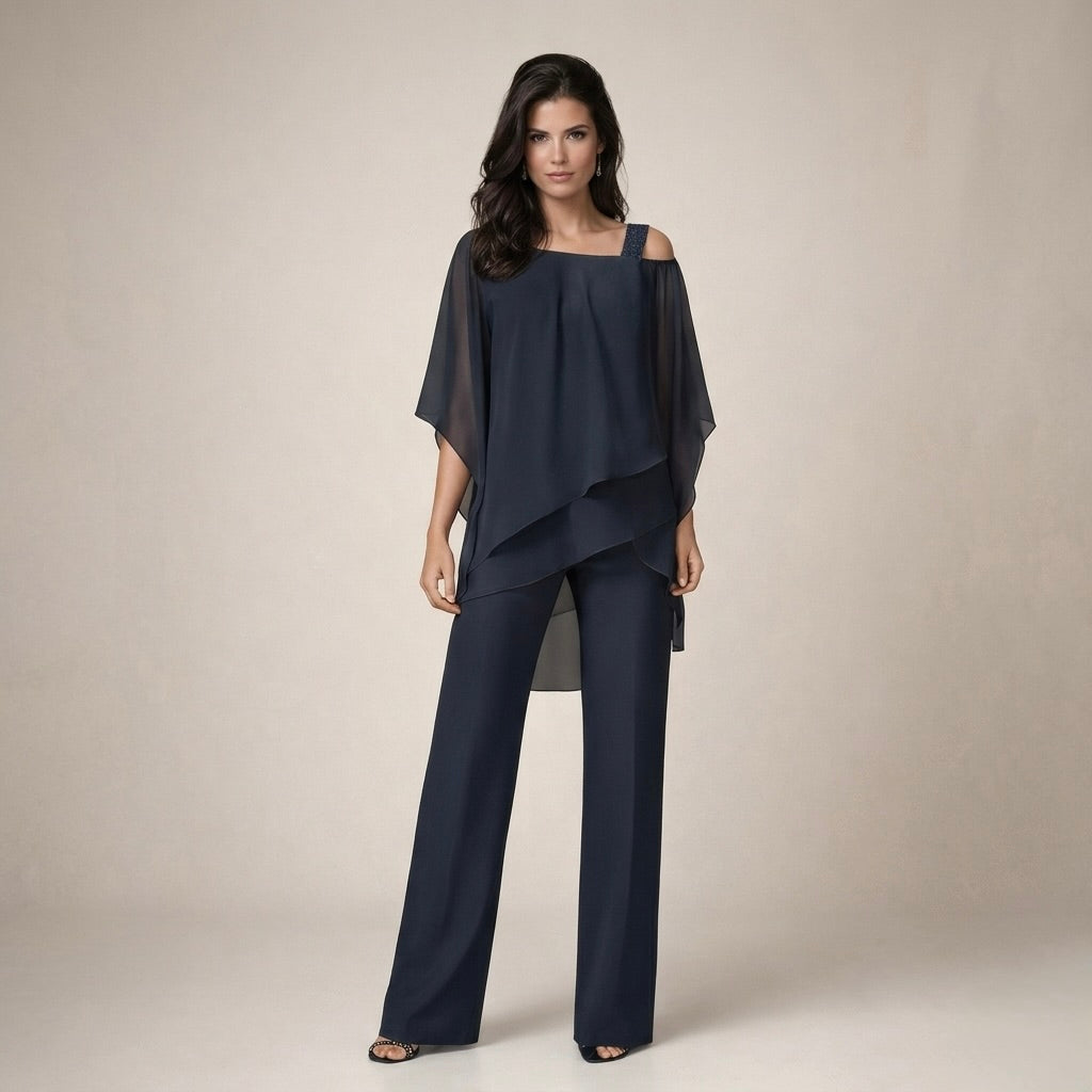 Lysandra | Women’s Off Shoulder Set with Asymmetric Design
