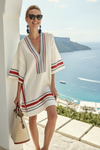 Lysithea | Women's V Neck Striped Kaftan Dress