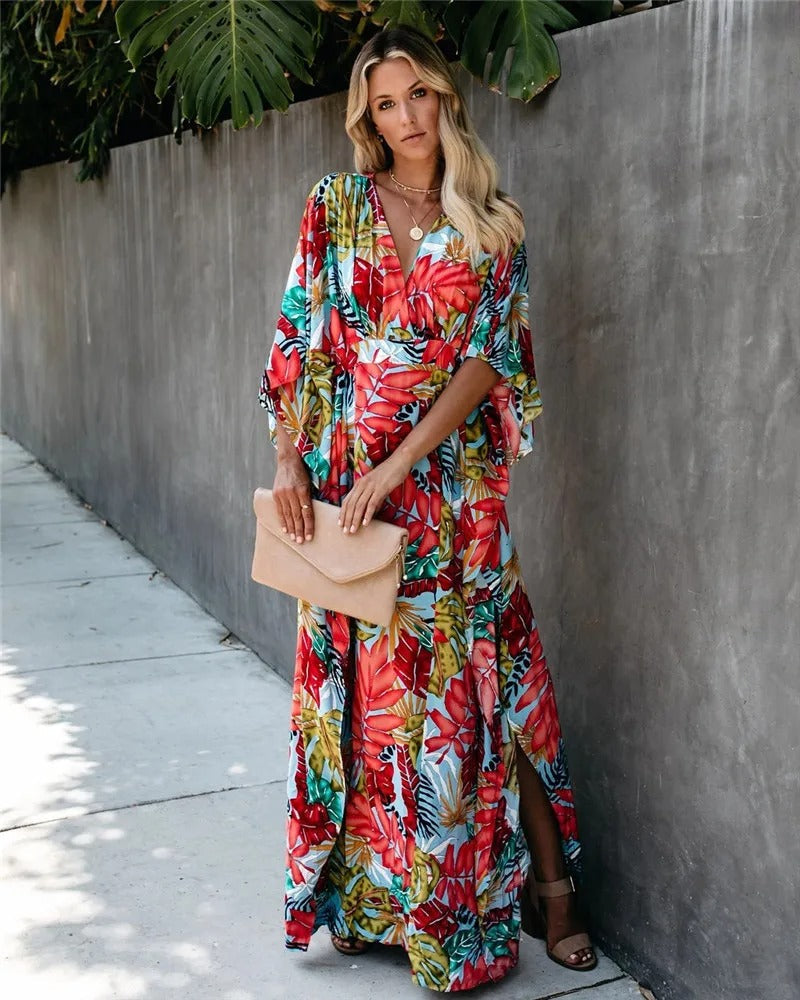 Juniper | Women’s Boho Kimono Maxi Dress with Wrap
