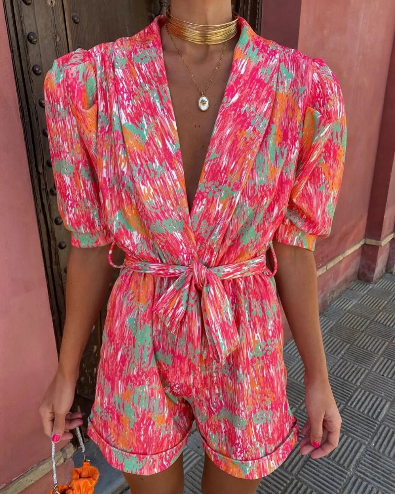 Reese | Women’s Printed Playsuit with Tie Waist
