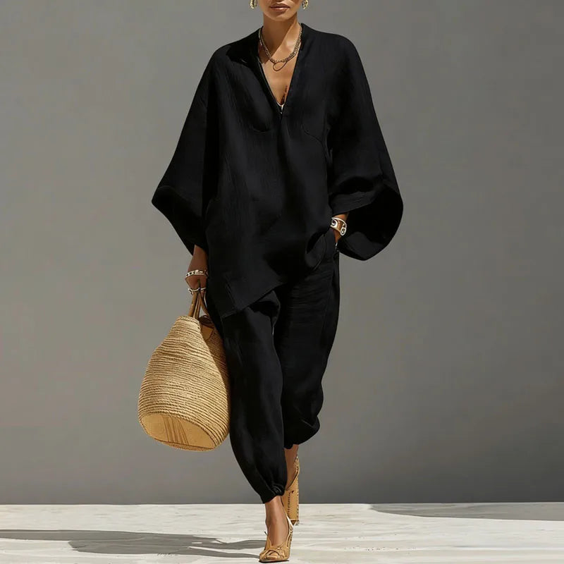 Marlena | Women’s Batwing Sleeve Two-Piece Set with V-Neck