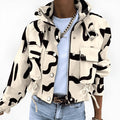 Marlowe | Women’s Abstract Print Cropped Jacket with Pockets