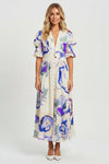 Matilda Young | Floral Summer Dress With V-Neck For Women