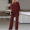 Maxine | Women’s Cape Top with Wide-Leg Pants