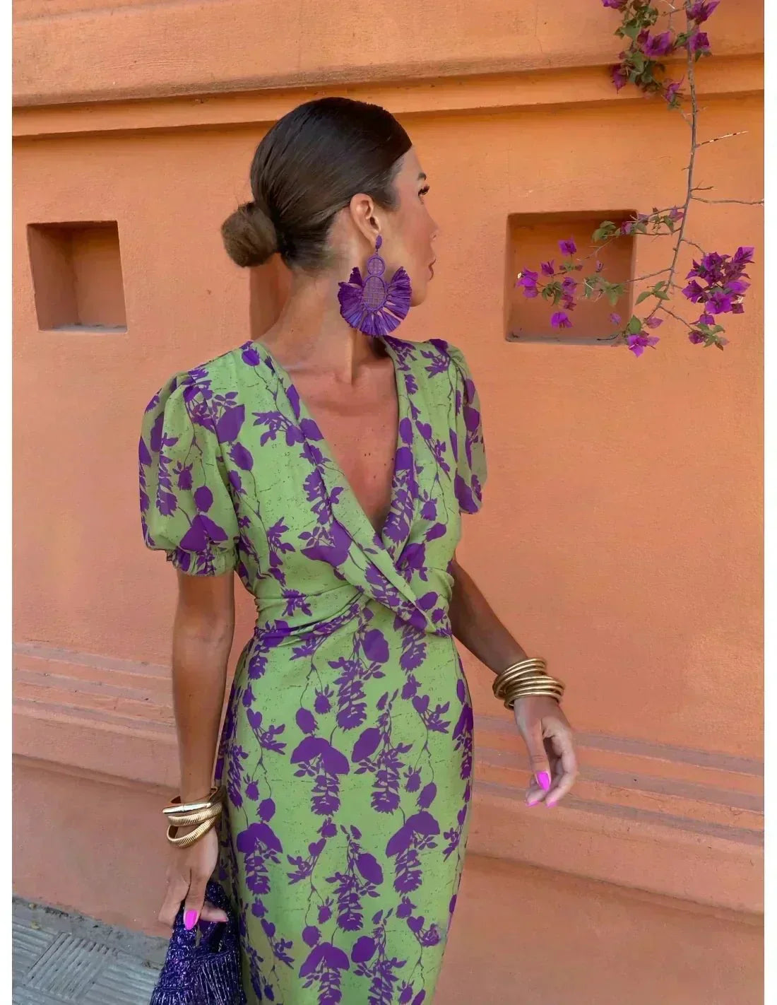 Melys | Women’s Floral Print Dress with Wrap Detail