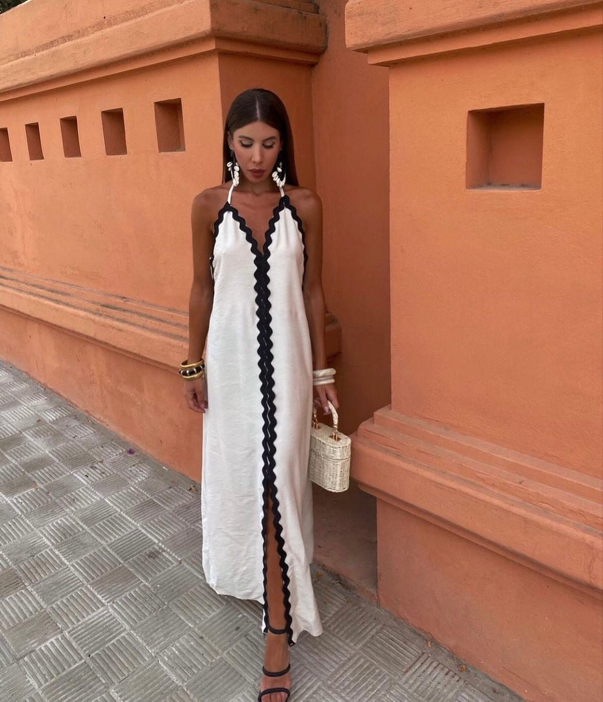 Merlyn | Women’s Elegant Long Dress with Fluid Drape