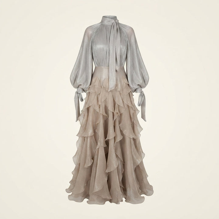Mia Cooper | Elegant Ruffled Maxi Races Dress For Women