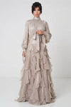 Mia Cooper | Elegant Ruffled Maxi Races Dress For Women