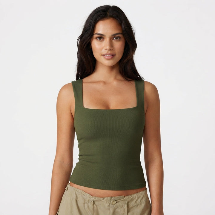 Mia Taylor | Square-Neck Slim Tank Top For Women