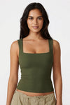 Mia Taylor | Square-Neck Slim Tank Top For Women