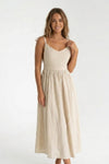 Mia Williams | Cotton V-Neck Midi Dress For Women
