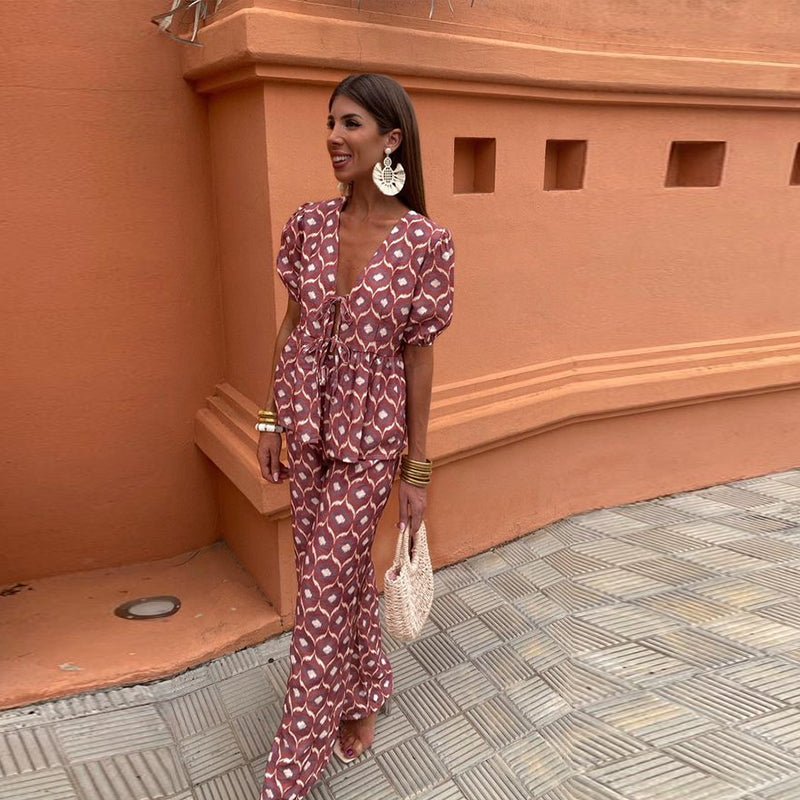 Blakely | Women’s Printed Co Ord Set with Tie Waist
