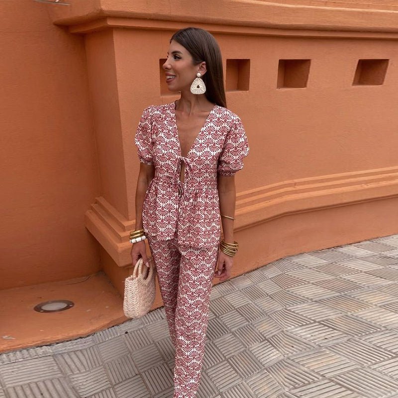 Blakely | Women’s Printed Co Ord Set with Tie Waist