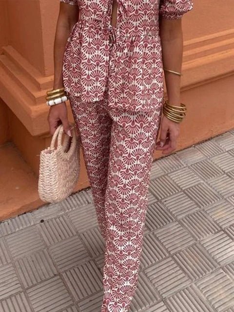 Blakely | Women’s Printed Co Ord Set with Tie Waist