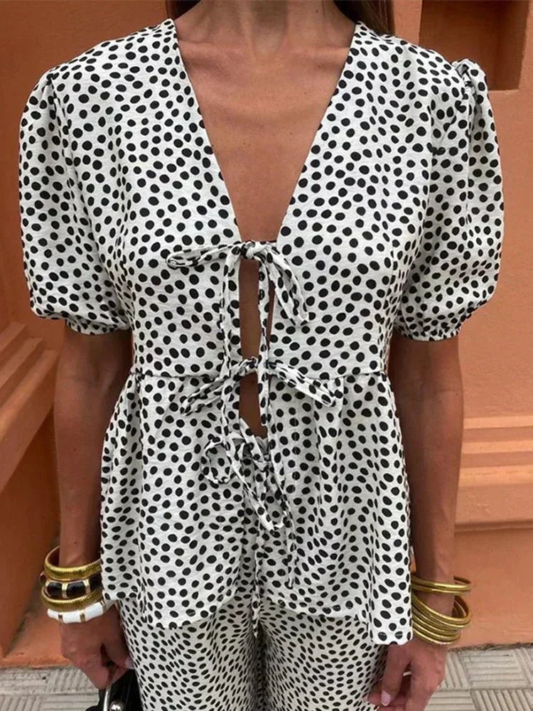 Blakely | Women’s Printed Co Ord Set with Tie Waist