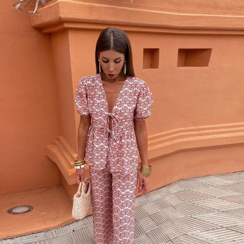 Blakely | Women’s Printed Co Ord Set with Tie Waist