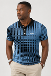 Miles Donovan | Stretch Geometric Print Polo Shirt For Men