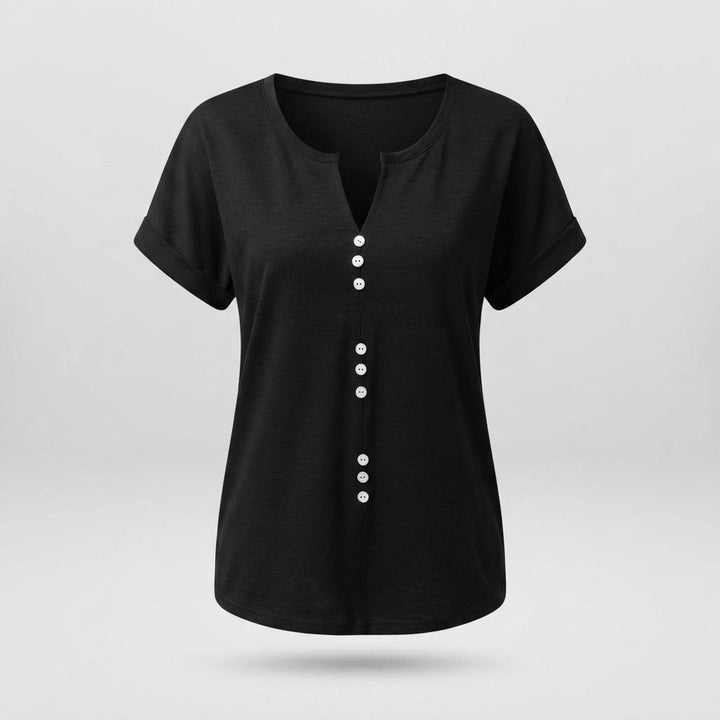 Millie Sutherland | Button-Detail V-Neck Top For Women