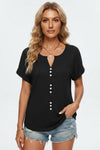 Millie Sutherland | Button-Detail V-Neck Top For Women