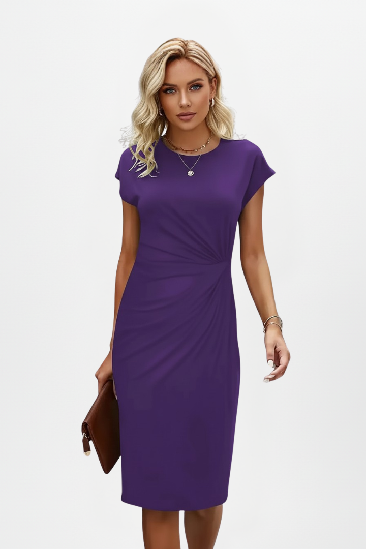 Minerva | Women’s Ruched Waist Dress with Knee Length