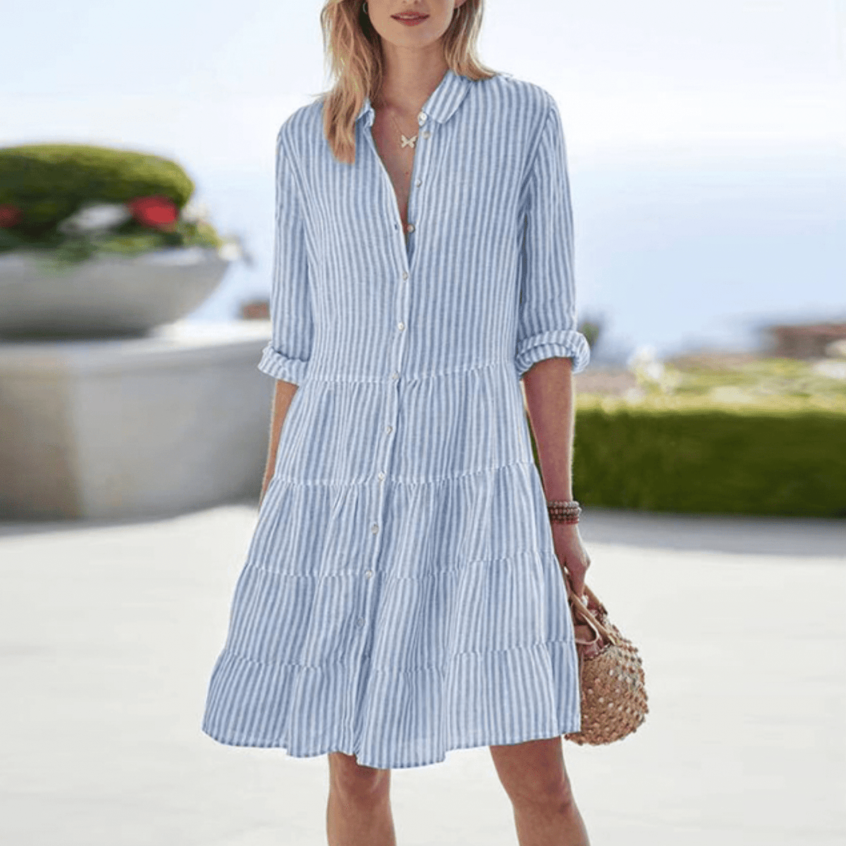 Lolita | Women’s Striped Dress with Figure-Enhancing Lines