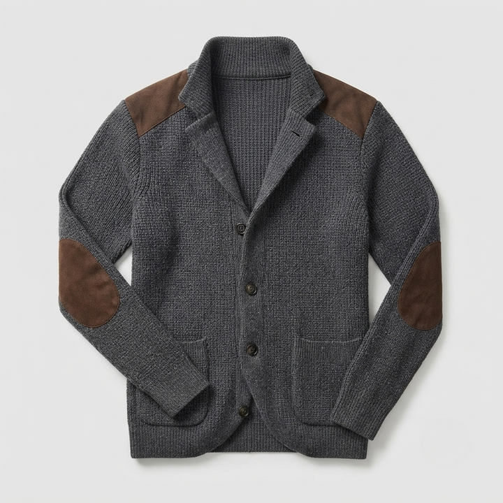 Nathan Davies | Chunky Knit Cardigan Blazer For Men