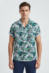 Nathan Harris | Tropical Print Short Sleeve Beach Shirt For Men