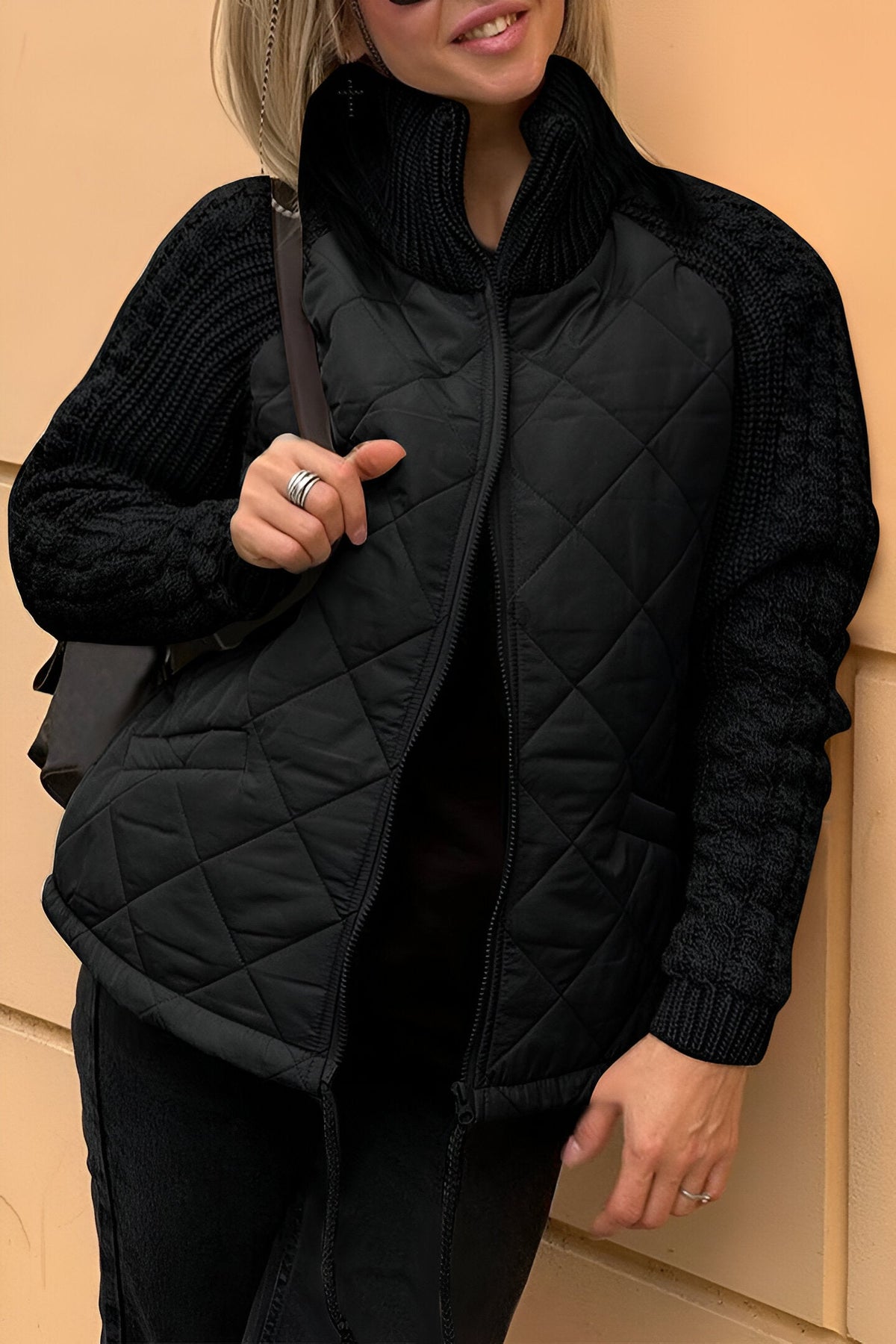 Nimue | Women’s Quilted Jacket with Mock Neck