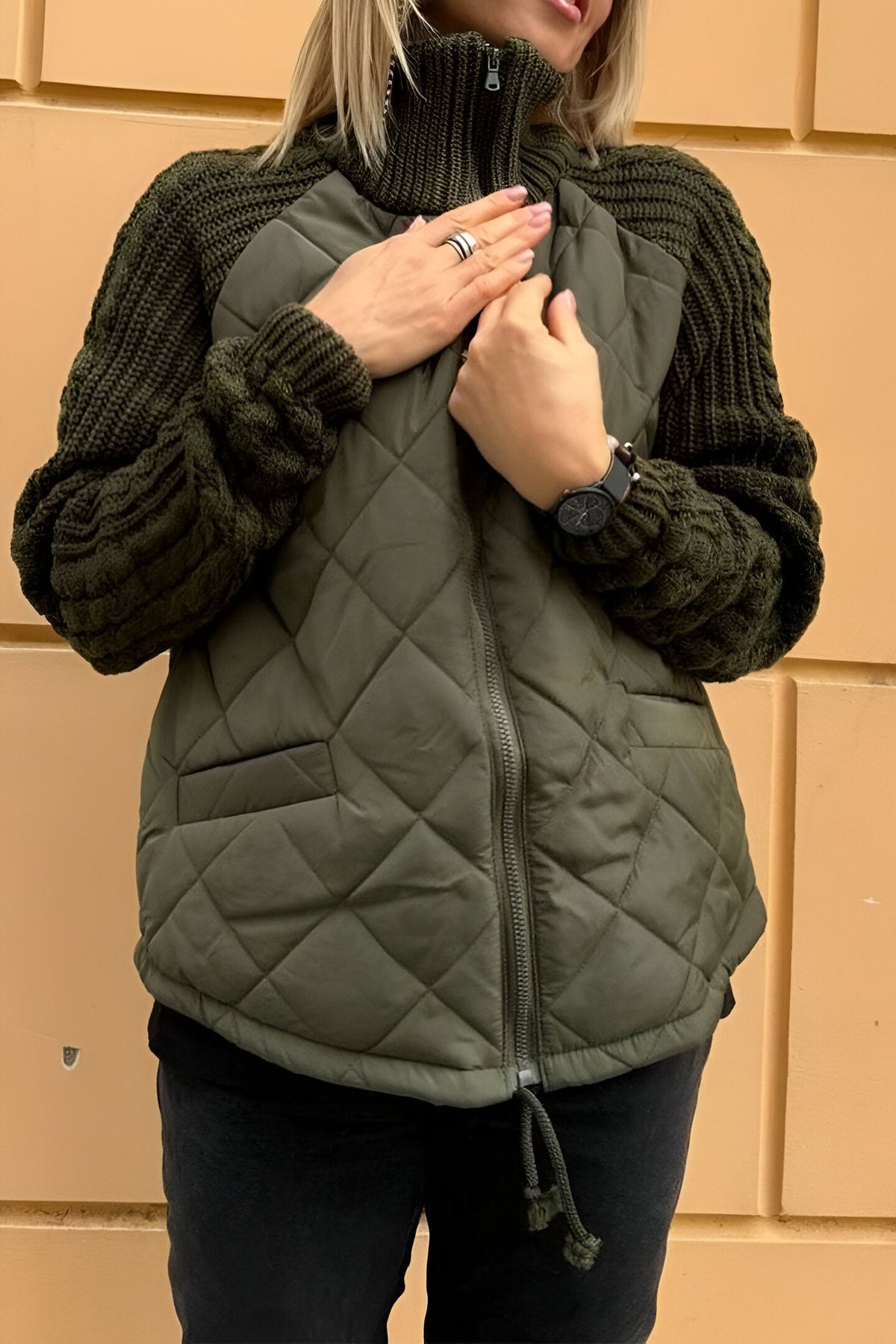 Nimue | Women’s Quilted Jacket with Mock Neck