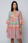 Sienna Flemming | Patchwork Print Mini Dress For Women