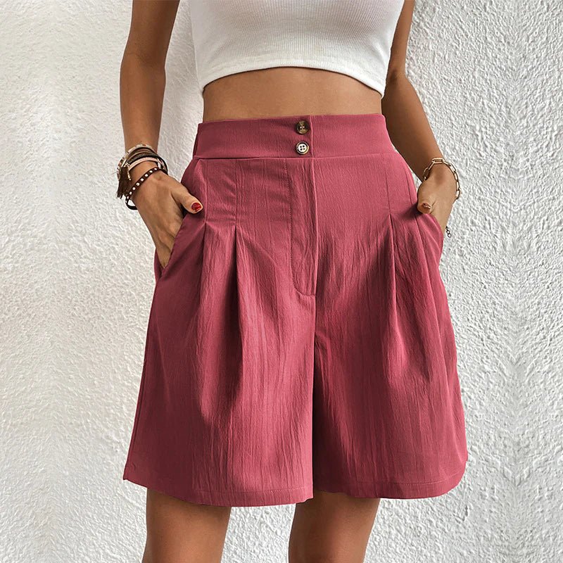 Harlow | Women’s High Waist Shorts with Pleated Front